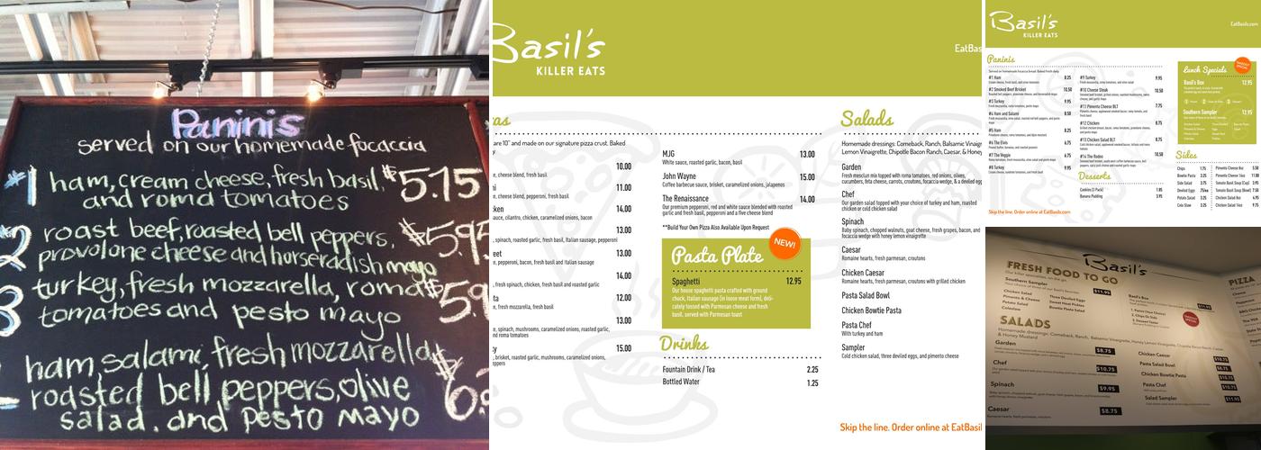 Basil's Menu