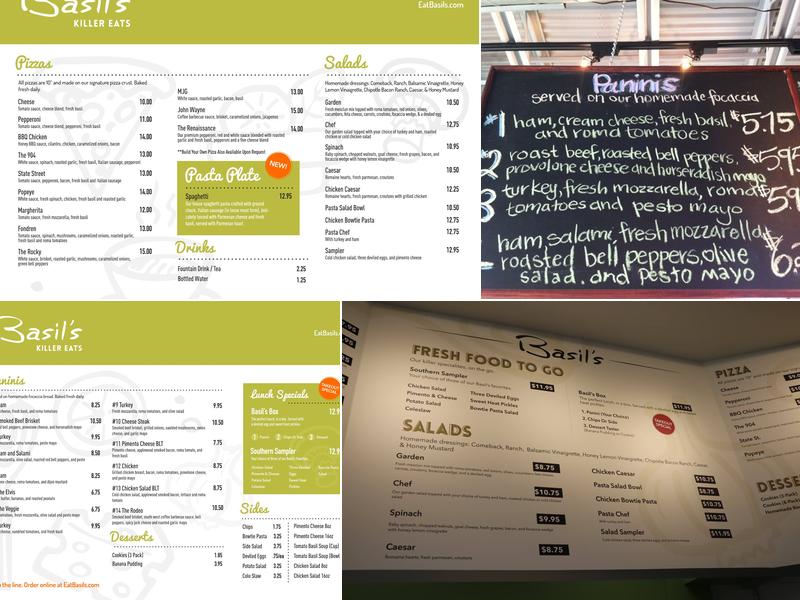 Basil's Menu