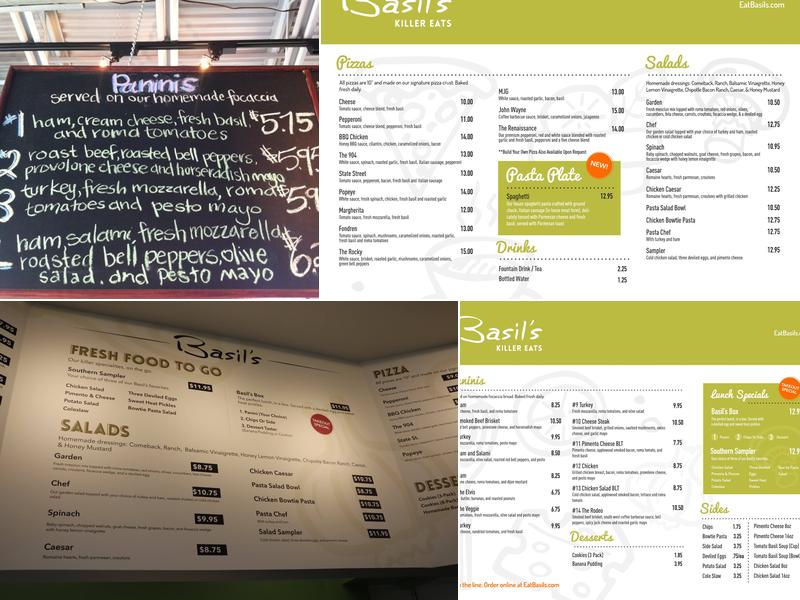 Basil's Menu