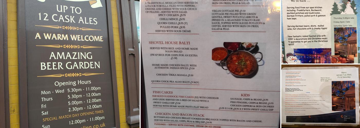 The Shovel Inn (lye) Menu
