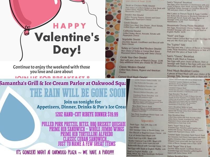 Samanthas Frontier Restaurant Menu