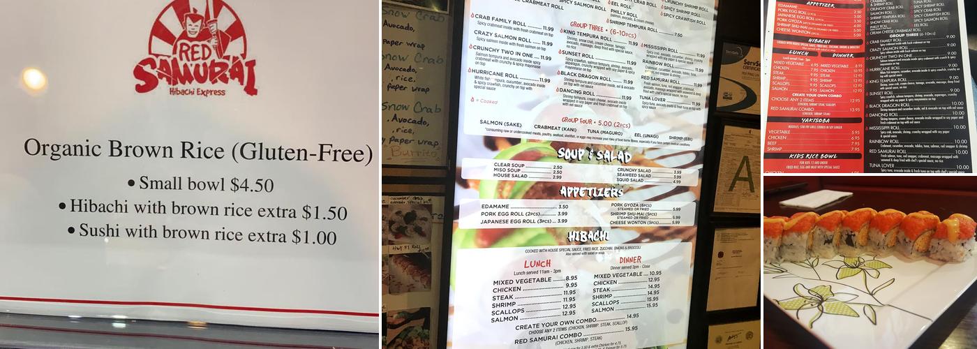 Red Samurai Express Menu