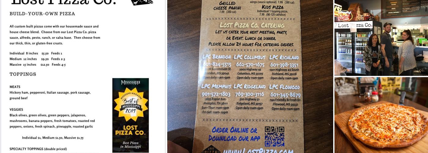 Lost Pizza Co. Brandon Menu