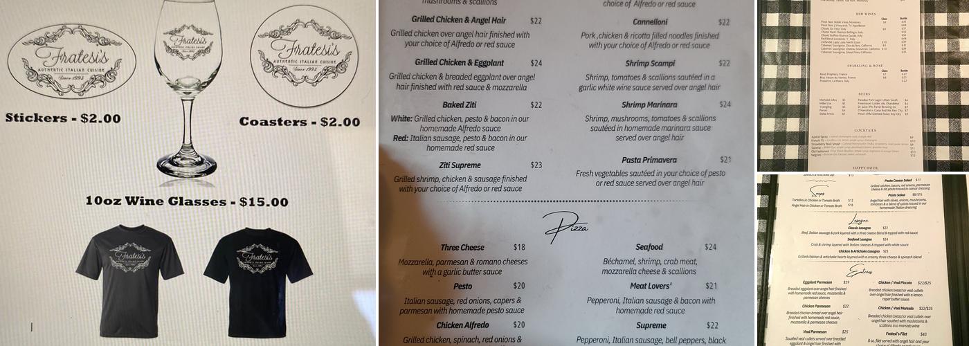 Fratesi's Menu
