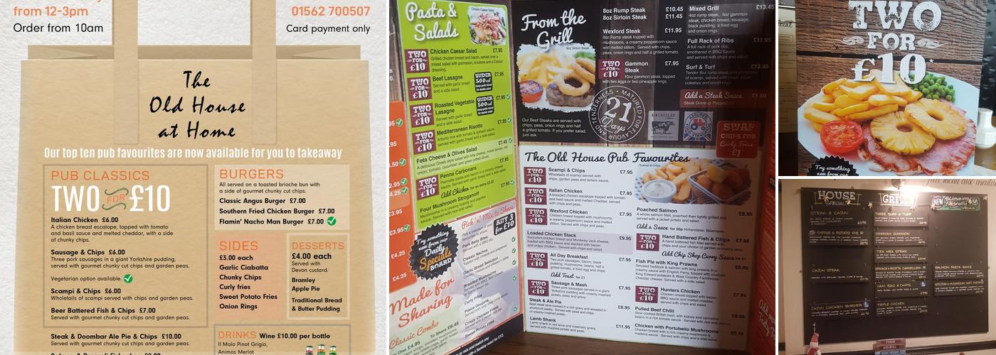 The Old House At Home Menu