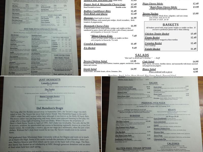 Dave's Dark Horse Tavern Menu