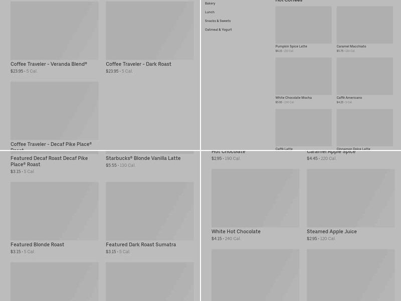 Starbucks Menu