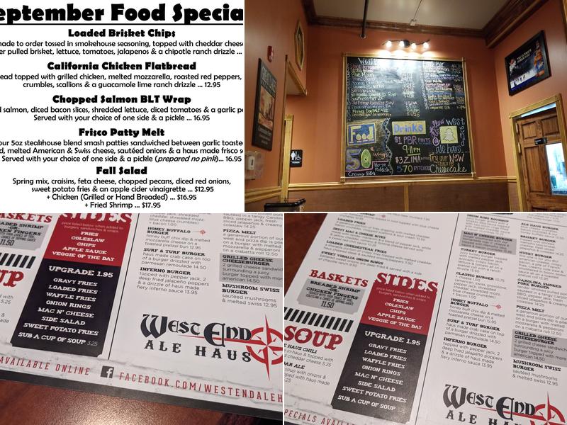 West End Ale Haus Menu