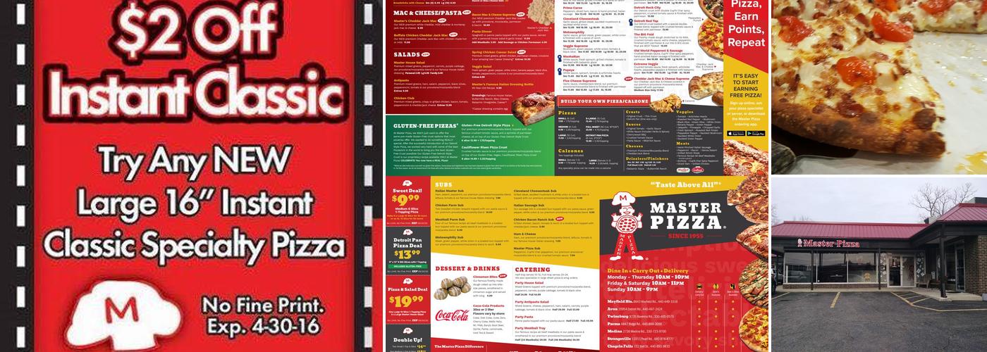 Master Pizza Menu