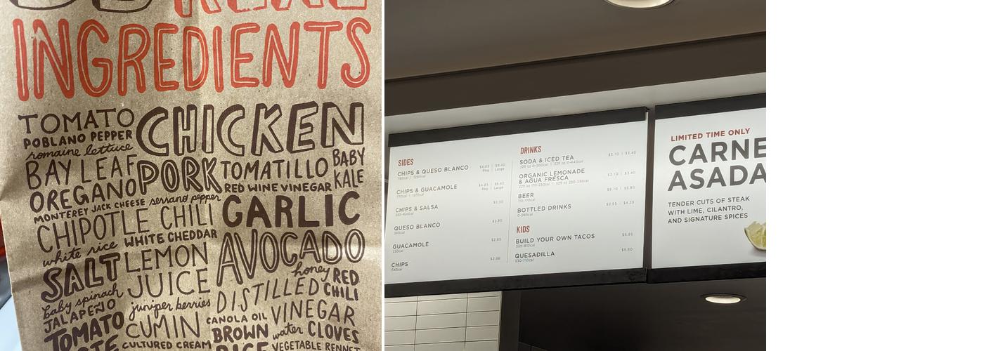 Chipotle Mexican Grill Menu