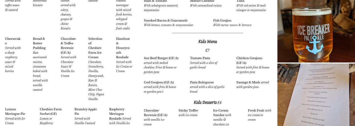 The Greyhound Inn Menu