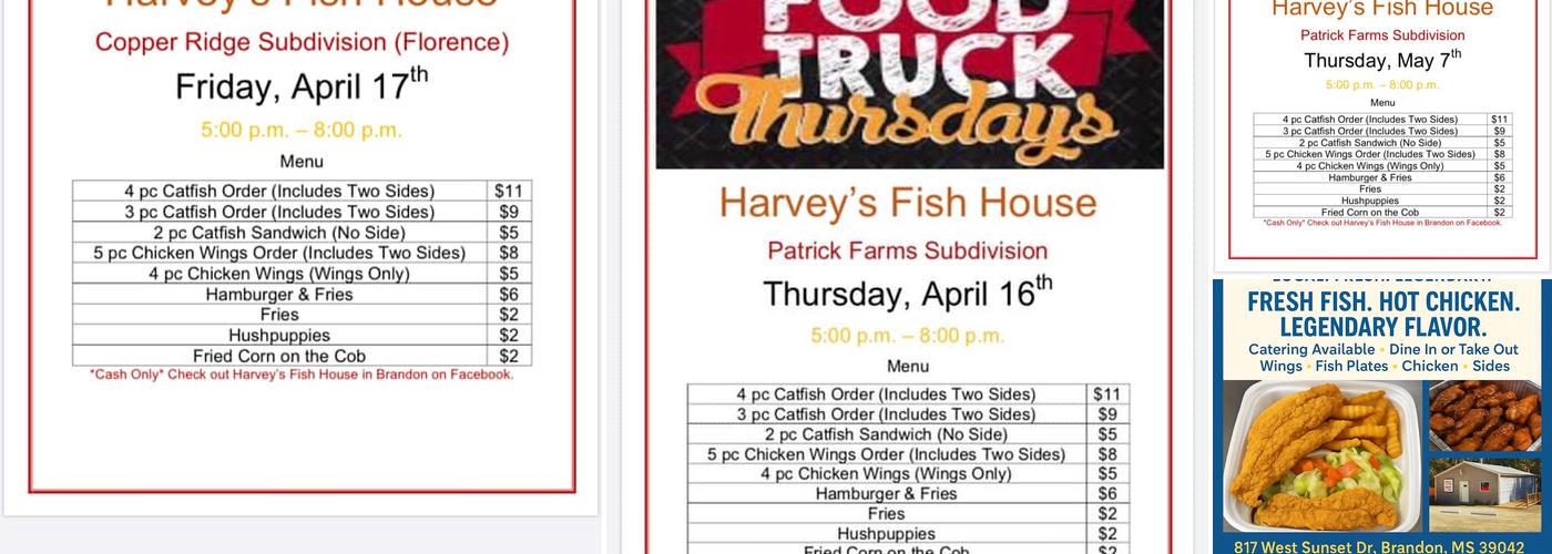 Harveys fish house Menu