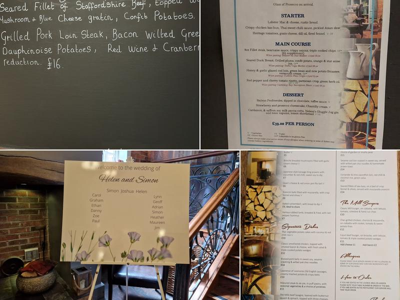 The Mill at Worston Menu