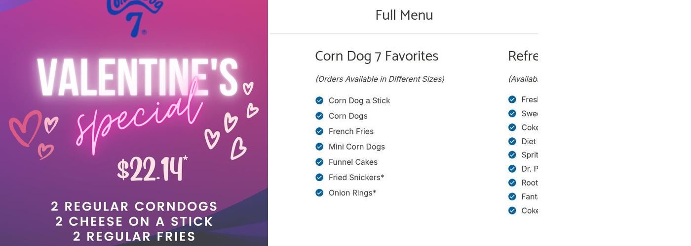 Corn Dog 7 Menu