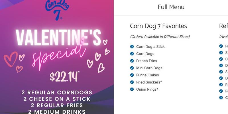 Corn Dog 7 Menu