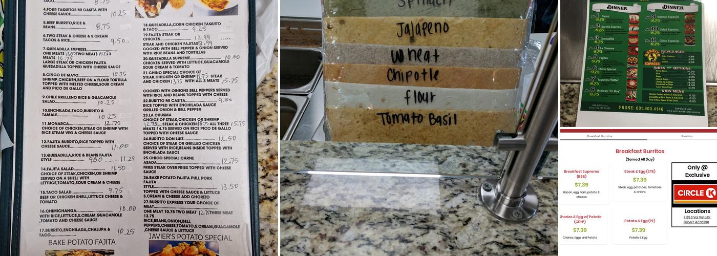 Burrito Express Menu