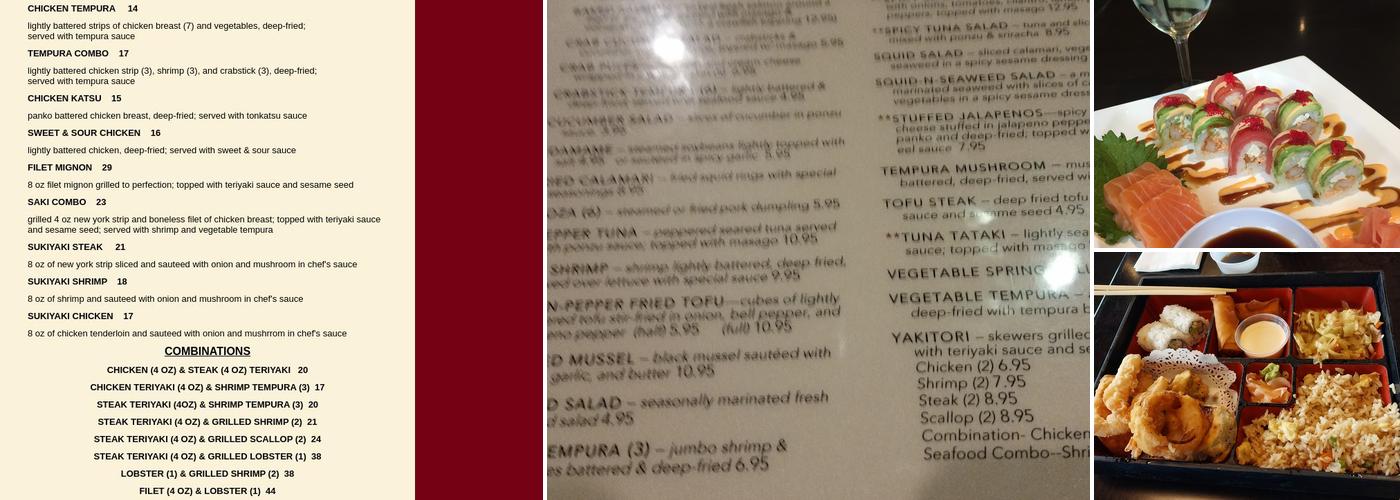 Saki Menu