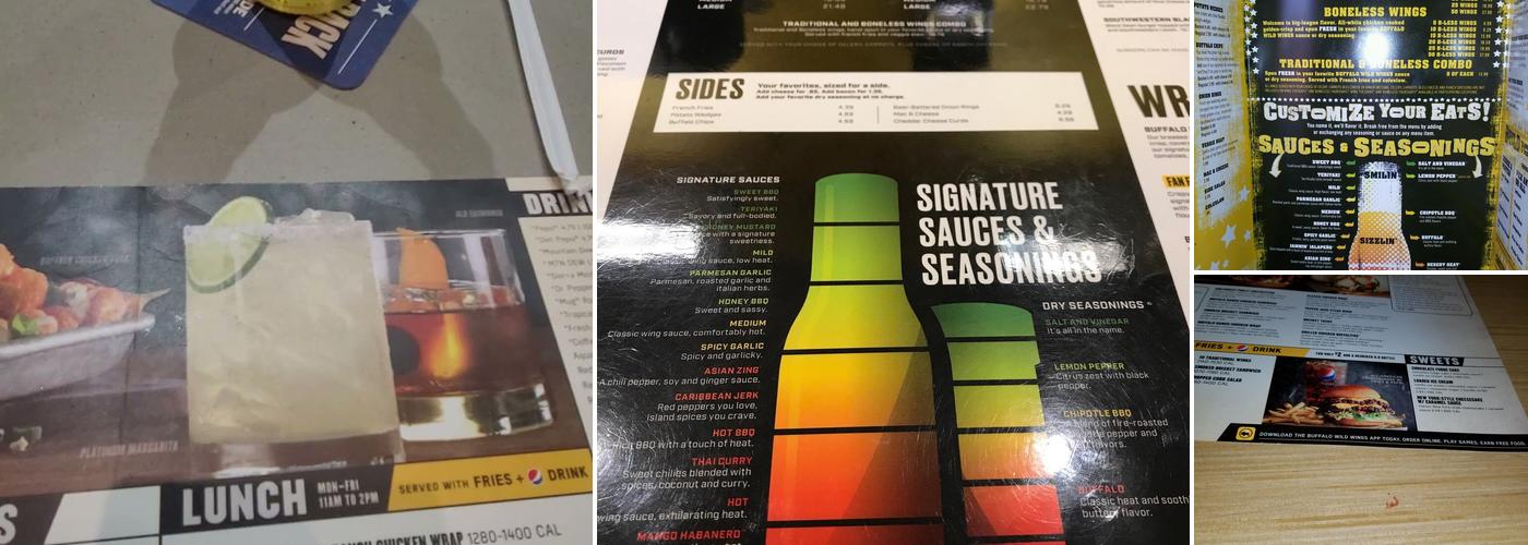 Buffalo Wild Wings Menu