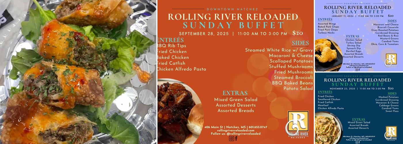 Rolling River Reloaded Menu