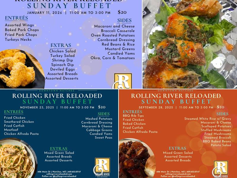 Rolling River Reloaded Menu