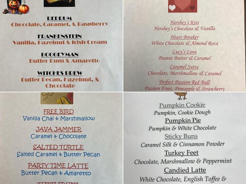 Hooligans Espresso Menu