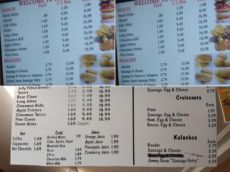 King Donuts Menu