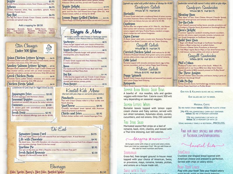 Starfish Café Menu