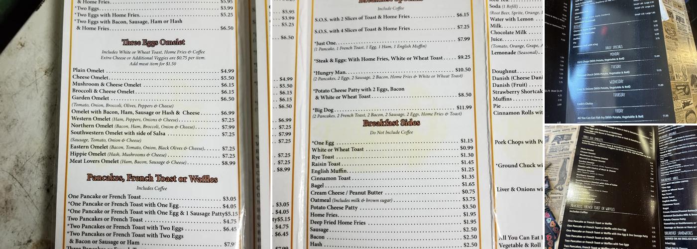 Banana Curve Diner Menu
