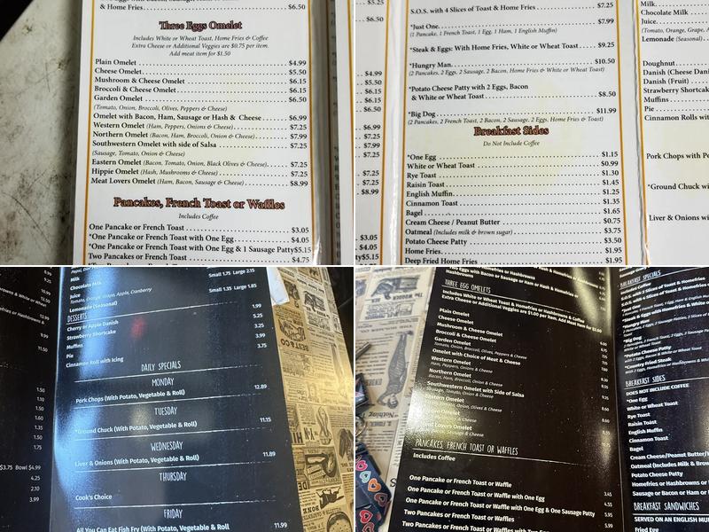 Banana Curve Diner Menu