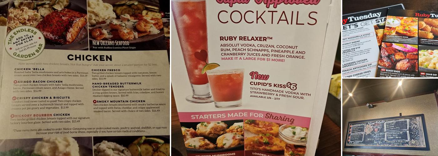 Ruby Tuesday Menu