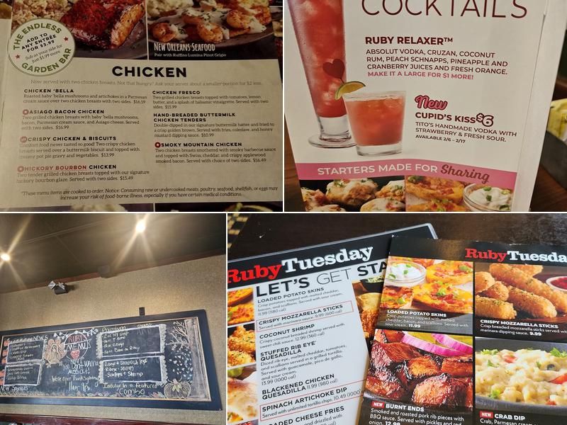 Ruby Tuesday Menu