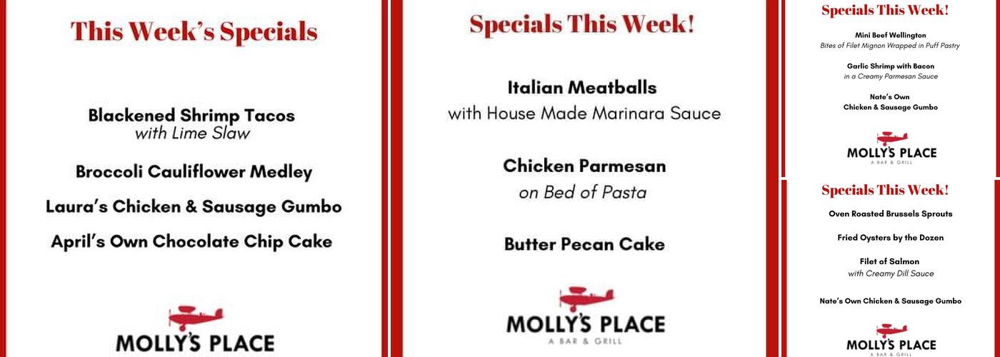 Molly’s Place - A Bar & Grill Menu