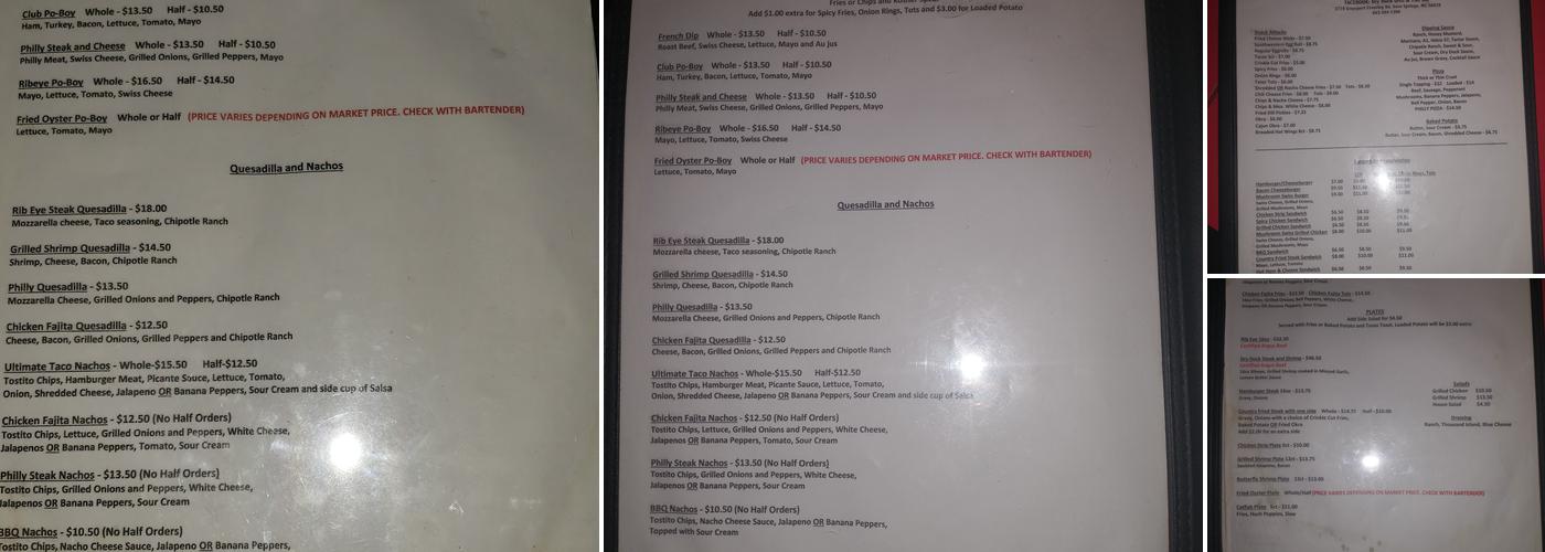 Dry Dock Bar & Grill Menu