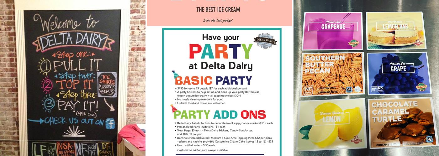 Delta Dairy Menu