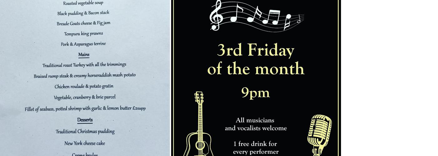 Harrington Arms Bosley Menu