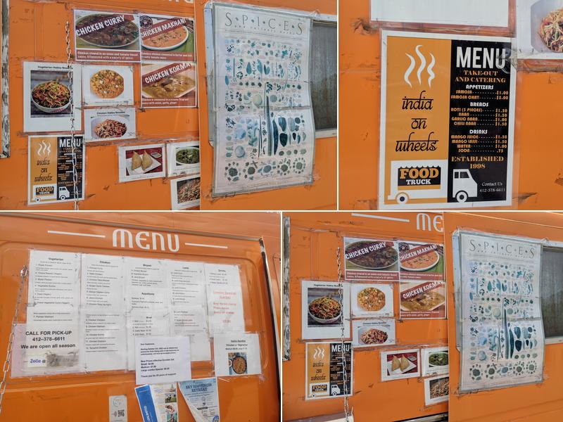 India On Wheels Menu