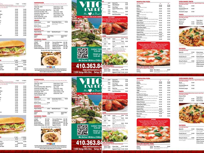 Vito's Express Menu