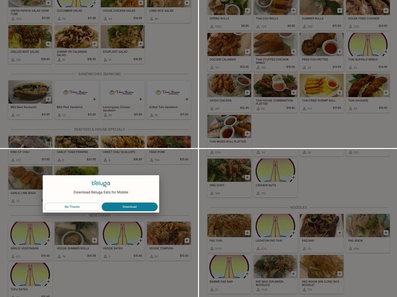 Thai Bistro Suksabay Menu