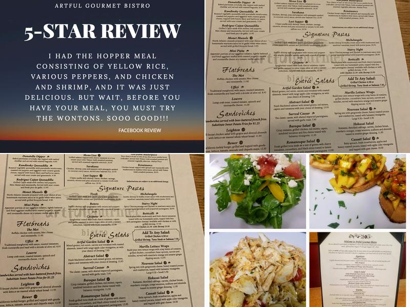 Artful Gourmet Bistro Menu