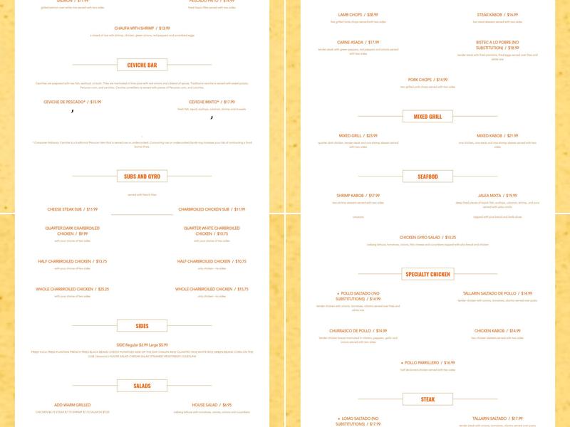 Miski Peruvian Charbroiled Chicken Menu