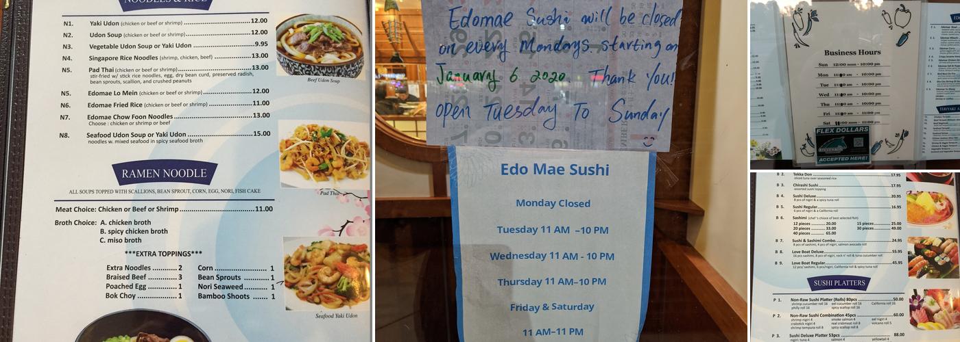 EdoMae Sushi Menu