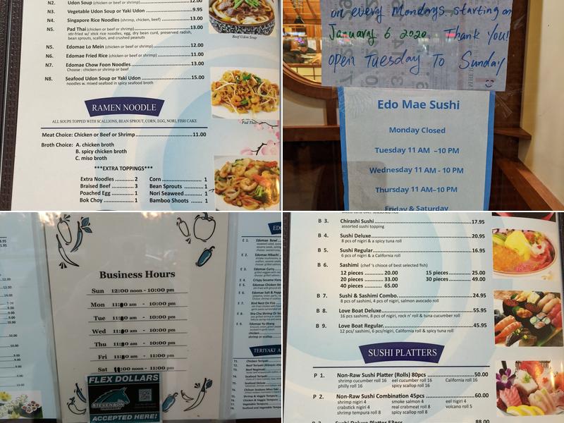 EdoMae Sushi Menu