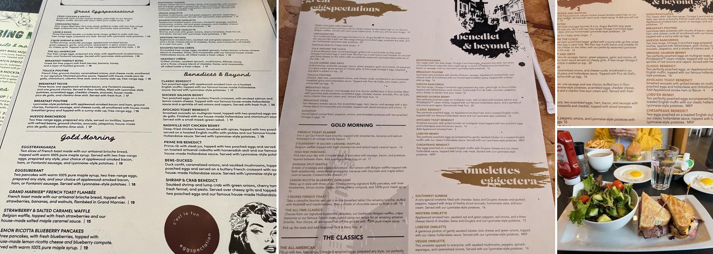 Eggspectation Menu