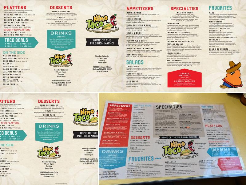 Nino Taco Menu