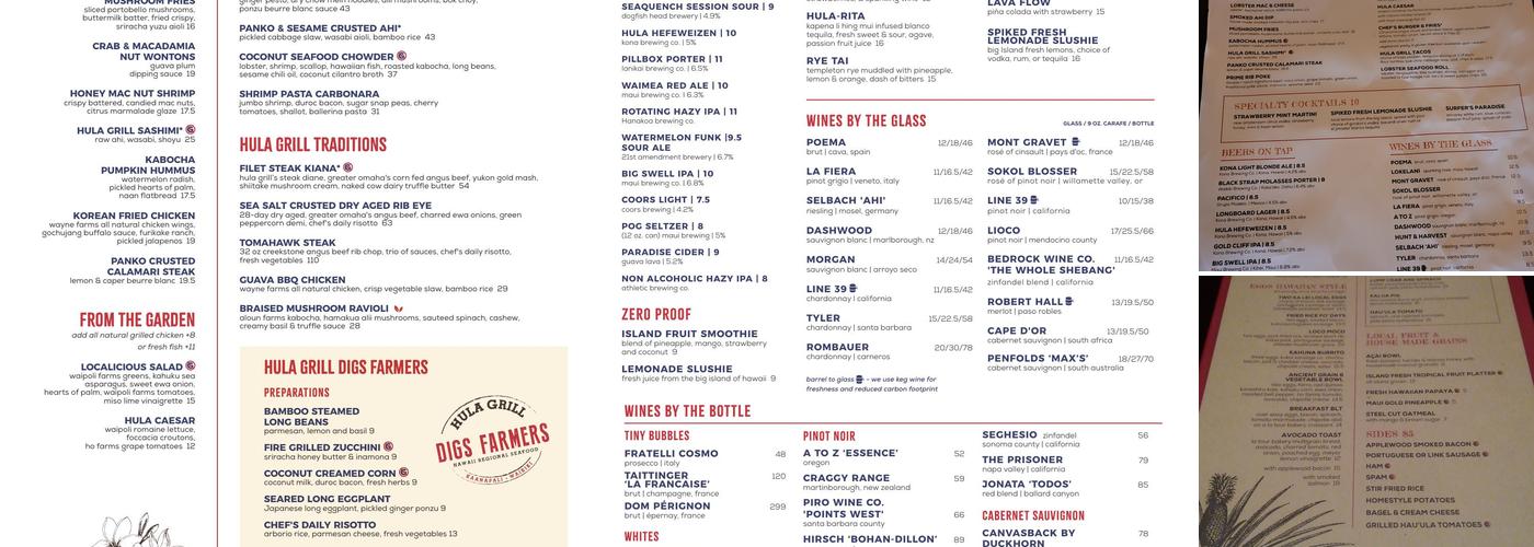 Hula Grill Waikiki Menu
