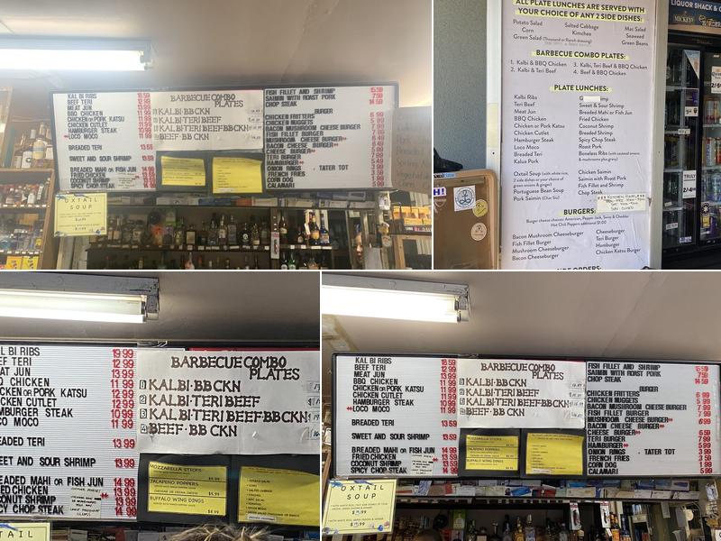 Liquor Shack & Grinds Menu