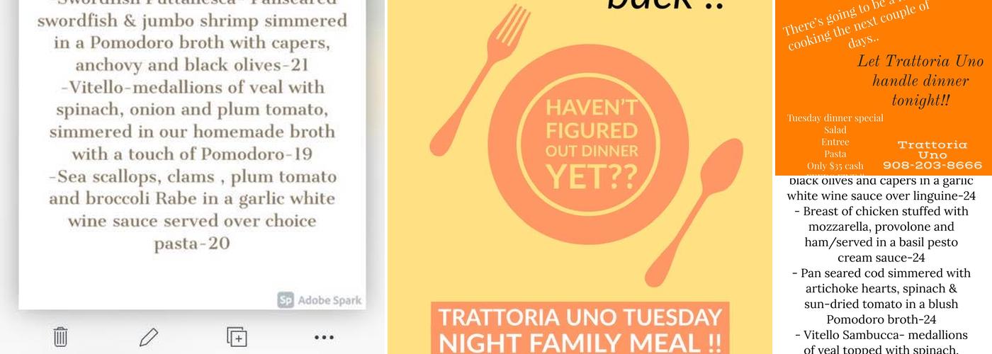 Trattoria Uno Menu