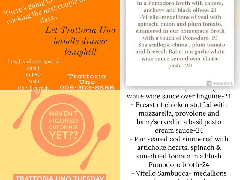 Trattoria Uno Menu
