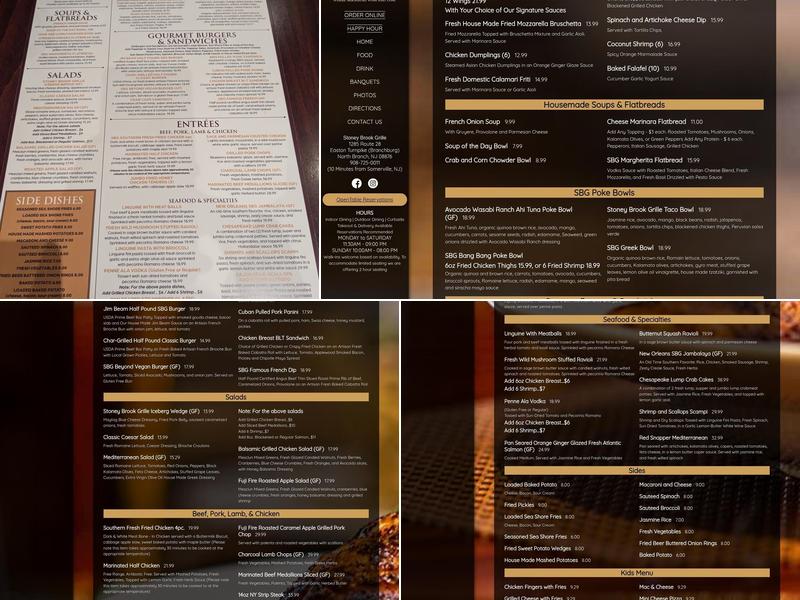 Stoney Brook Grille Menu