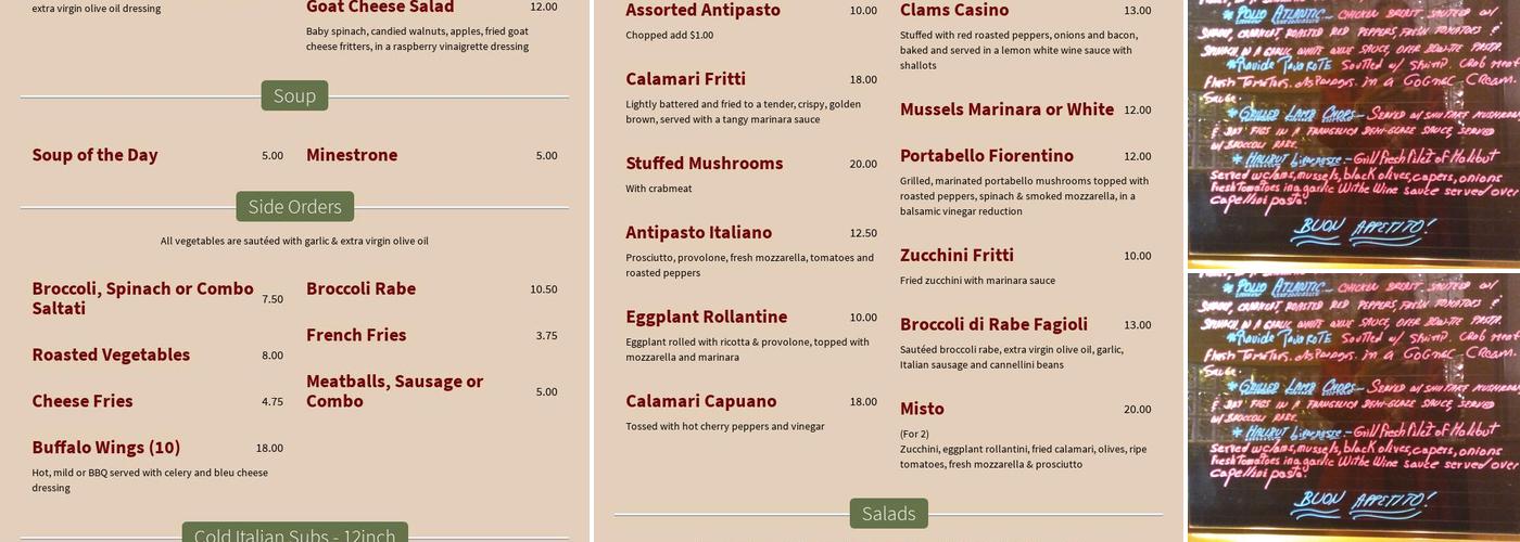 Capuano Menu